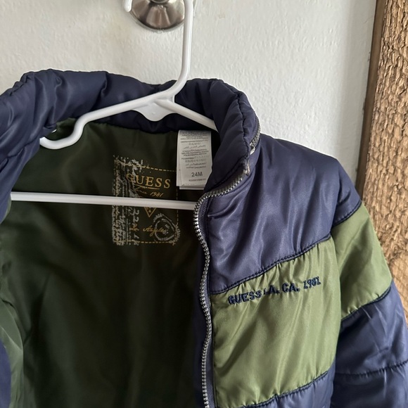 GUESS Color Block Puffer Winter Coat Jacket Baby Toddler Boy 24 Months - Picture 4 of 12